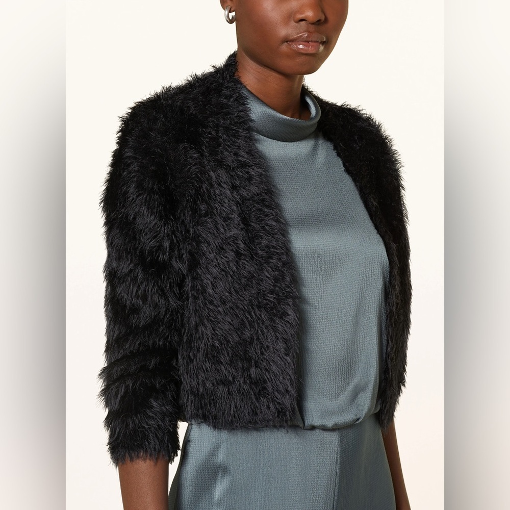 LOGO by Lori Goldstein Black Teddy Jacket Cozy and Chic